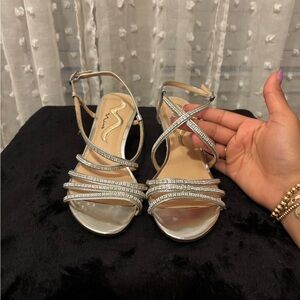 Nina Silver Strappy Heels